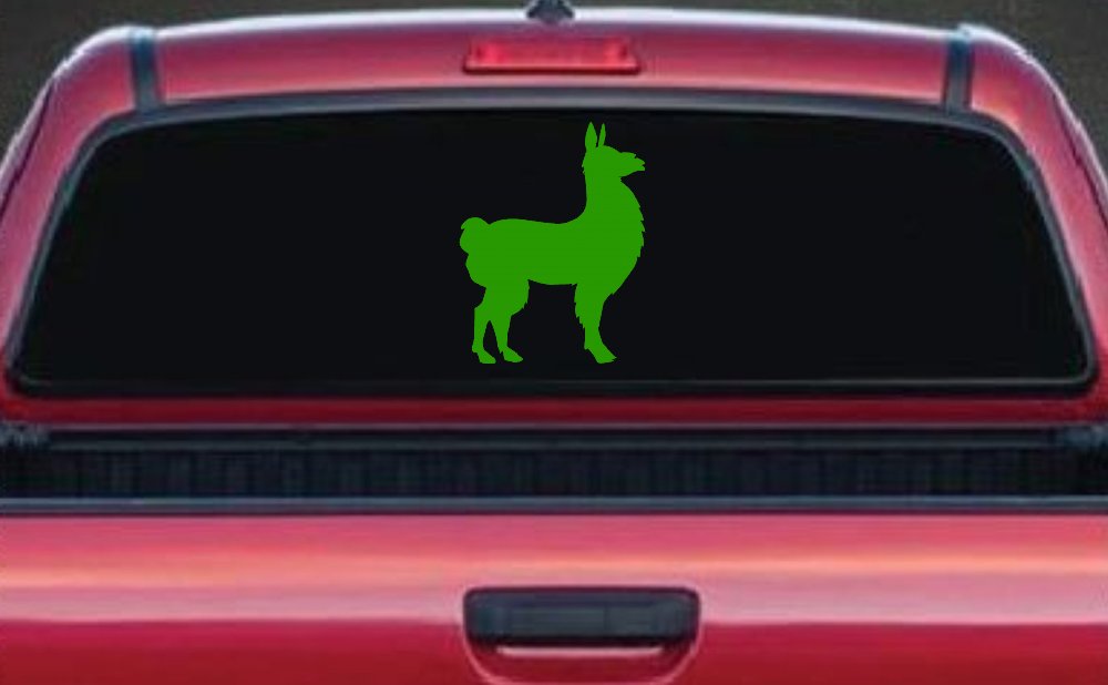 Llama Car or Truck Window Decal Sticker (Lime)