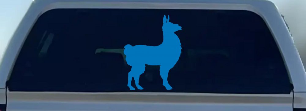 Llama Car or Truck Window Decal Sticker (Sky Blue)