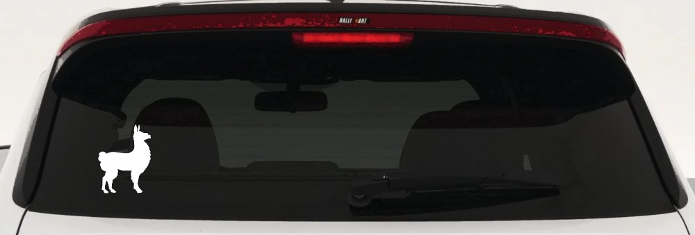 Llama Car or Truck Window Decal Sticker (White)