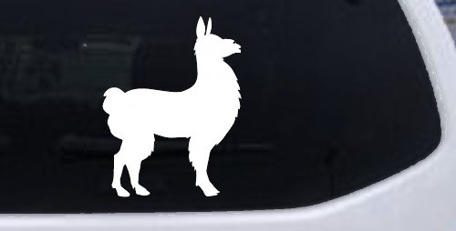 Llama Car or Truck Window Decal Sticker (White)