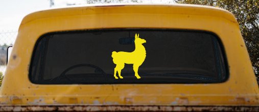Llama Car or Truck Window Vinyl Decal Sticker (Yellow)