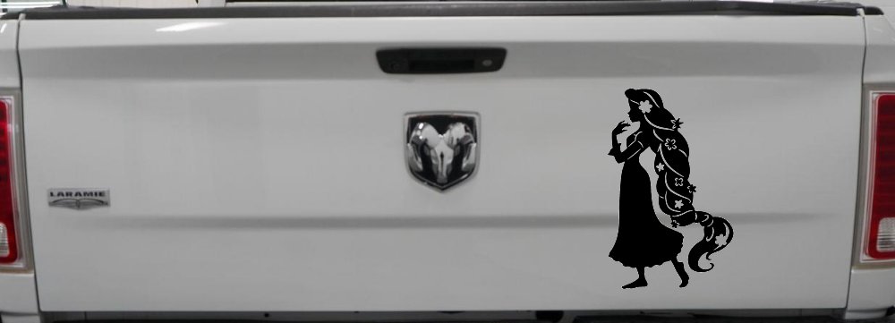 Rapunzel Car or Truck Window Vinyl Decal Sticker (Black)