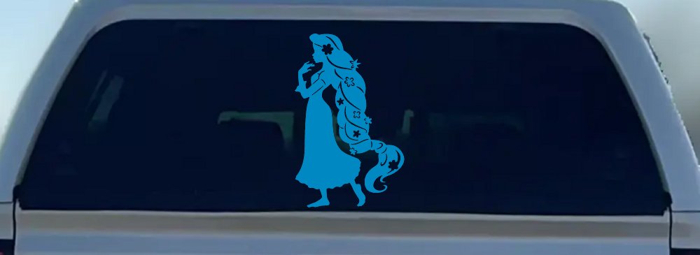 Rapunzel Car or Truck Window Vinyl Decal Sticker (Blue)