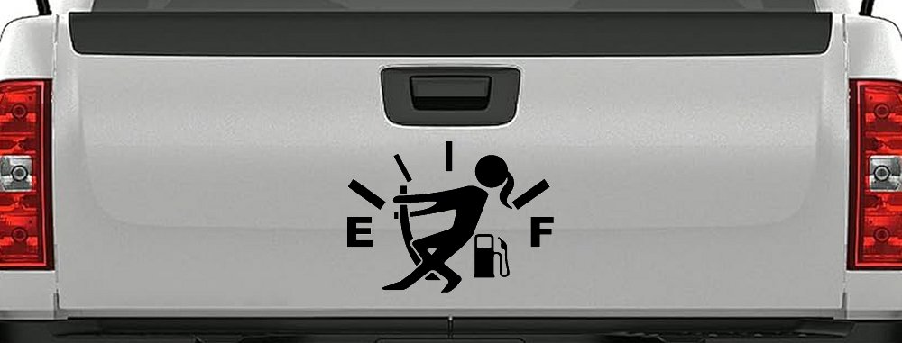 Funny Gas Gauge Empty Full Female Girl Woman Car or Truck Window Decal Sticker