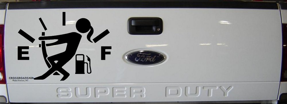 Funny Gas Gauge Empty Full Female Girl Woman Car or Truck Window Decal Sticker