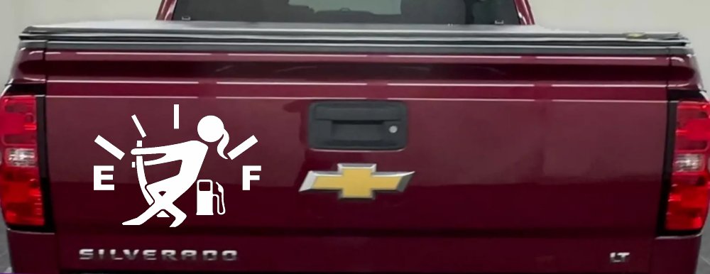 Funny Gas Gauge Empty Full Female Girl Woman Car or Truck Window Decal Sticker (White)