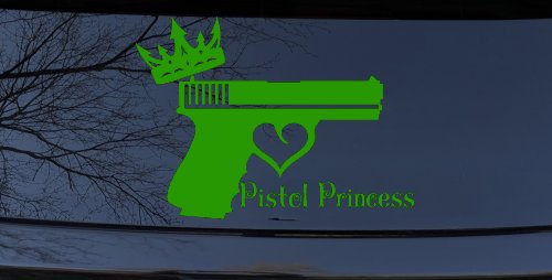 Pistol Princess with Crown and Gun for Women Girl Guns Car or Truck Window Decal Sticker