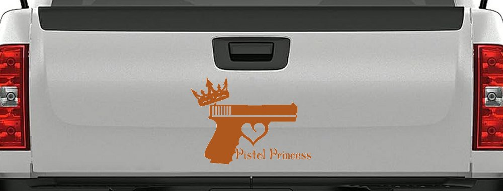 Pistol Princess with Crown and Gun for Women Girl Guns Car or Truck Window Decal Sticker