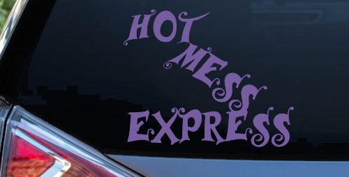 Hot Mess Express Car or Truck Window Decal Sticker (Purple)
