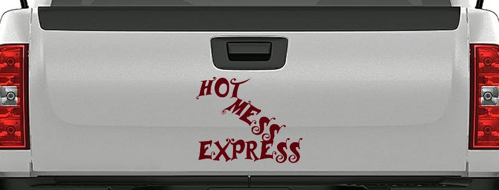 Hot Mess Express Car or Truck Window Decal Sticker (Purple Red)