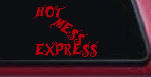 Hot Mess Express Car or Truck Window Decal Sticker (Red)