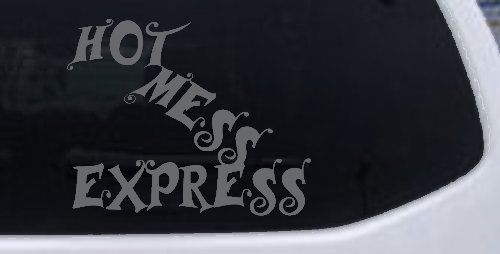 Hot Mess Express Car or Truck Window Decal Sticker (Silver)