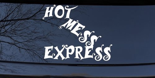 Hot Mess Express Car or Truck Window Decal Sticker (White)