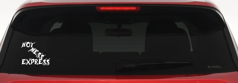 Hot Mess Express Car or Truck Window Decal Sticker (White)