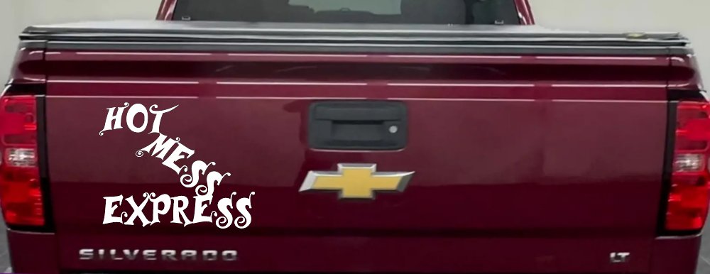 Hot Mess Express Car or Truck Window Decal Sticker (White)