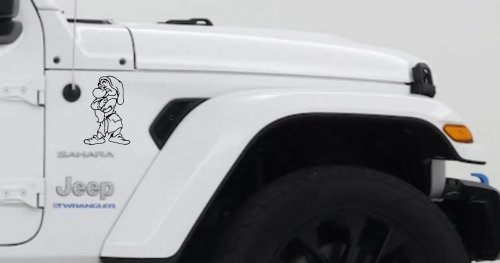 Grumpy Dwarf Snow White Cartoons Car or Truck Window Decal Sticker (Black)