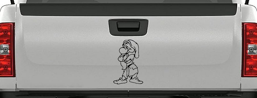 Grumpy Dwarf Snow White Cartoons Car or Truck Window Vinyl Decal Sticker (Black)