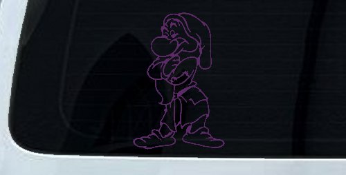 Grumpy Dwarf Snow White Cartoons Car or Truck Window Decal Sticker (Violet)