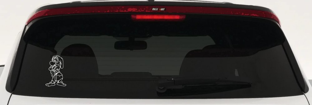 Grumpy Dwarf Snow White Cartoons Car or Truck Window Vinyl Decal Sticker (White)