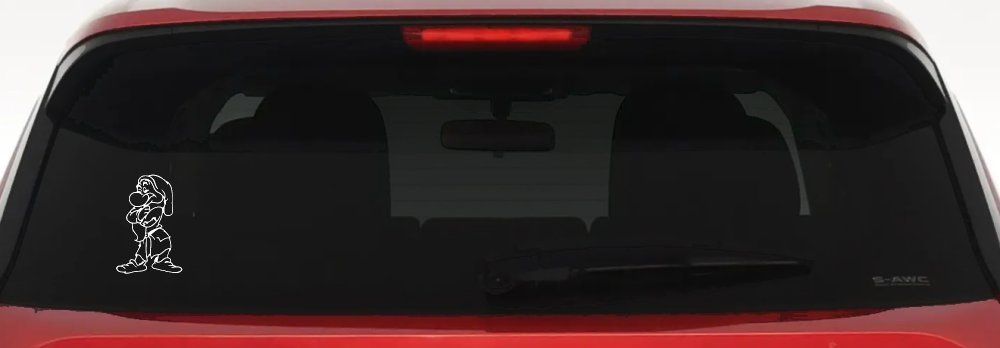 Grumpy Dwarf Snow White Cartoons Car or Truck Window Vinyl Decal Sticker (White)