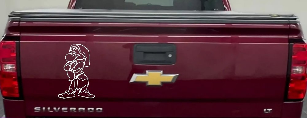 Grumpy Dwarf Snow White Cartoons Car or Truck Window Decal Sticker
