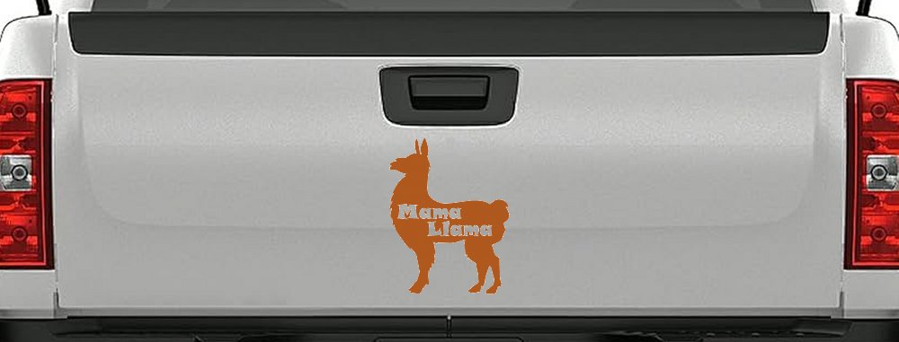 Mama Llama With Llama Silhouette Car or Truck Window Decal Sticker (Nut Brown)