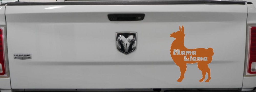 Mama Llama With Llama Silhouette Car or Truck Window Decal Sticker (Nut Brown)