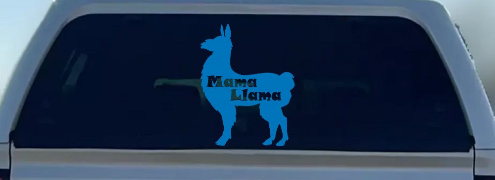 Mama Llama With Llama Silhouette Car or Truck Window Decal Sticker