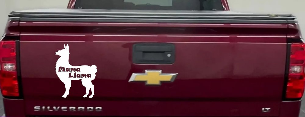 Mama Llama With Llama Silhouette Car or Truck Window Decal Sticker