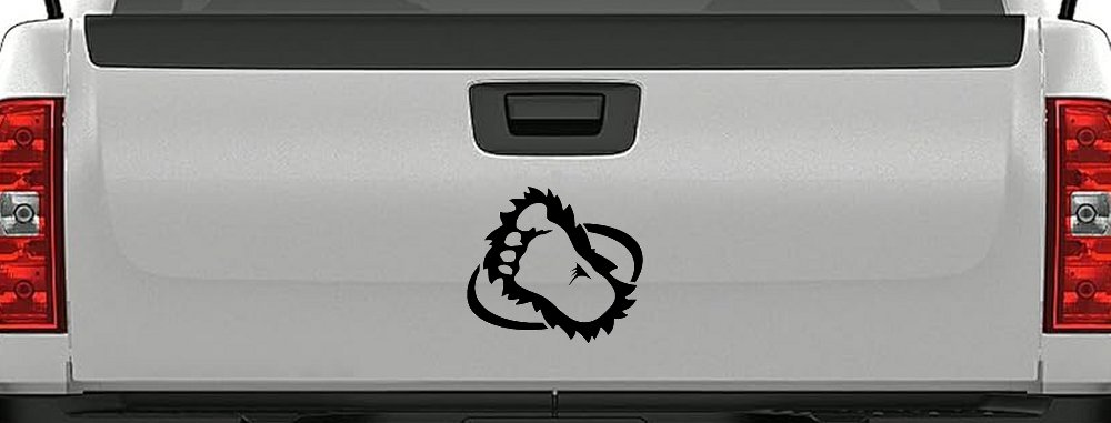Bigfoot Imprint Footprint Car or Truck Window Decal Sticker (Black)