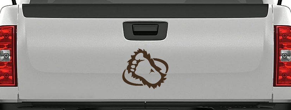 Bigfoot Imprint Footprint Car or Truck Window Decal Sticker (Brown)