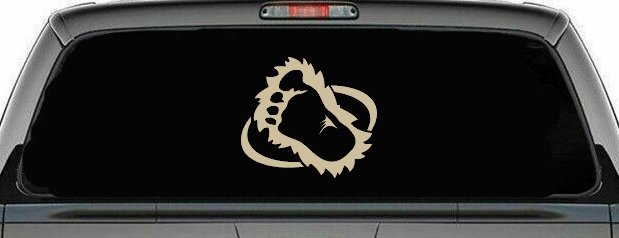 Bigfoot Imprint Footprint Car or Truck Window Decal Sticker (Desert Sand)