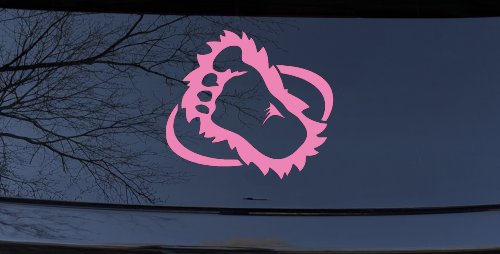 Bigfoot Imprint Footprint Car or Truck Window Decal Sticker (Pink)