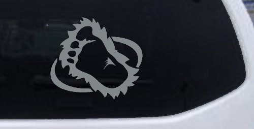 Bigfoot Imprint Footprint Car or Truck Window Decal Sticker (Telegrey)