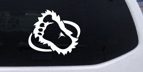 Bigfoot Imprint Footprint Car or Truck Window Vinyl Decal Sticker (White)