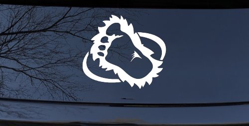 Bigfoot Imprint Footprint Car or Truck Window Decal Sticker (White)