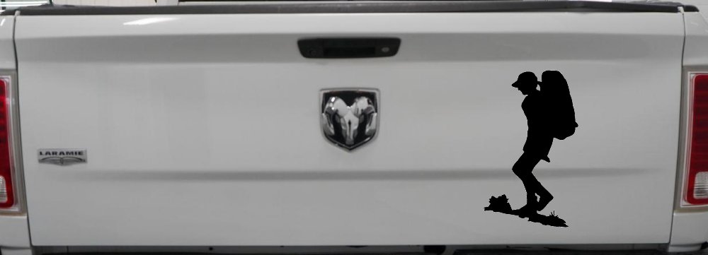 Hiker With Backpack Hiking Car or Truck Window Decal Sticker