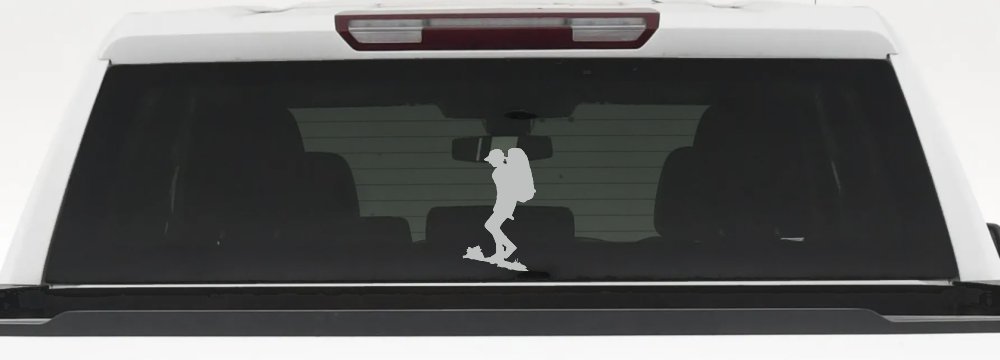 Hiker With Backpack Hiking Car or Truck Window Decal Sticker