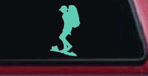 Hiker With Backpack Hiking Car or Truck Window Decal Sticker
