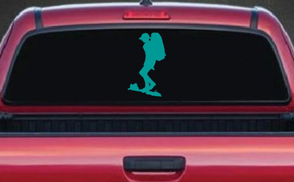 Hiker With Backpack Hiking Car or Truck Window Decal Sticker