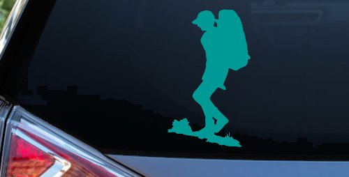 Hiker With Backpack Hiking Car or Truck Window Decal Sticker