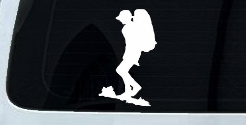 Hiker With Backpack Hiking Car or Truck Window Decal Sticker