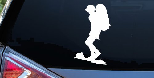 Hiker With Backpack Hiking Car or Truck Window Decal Sticker