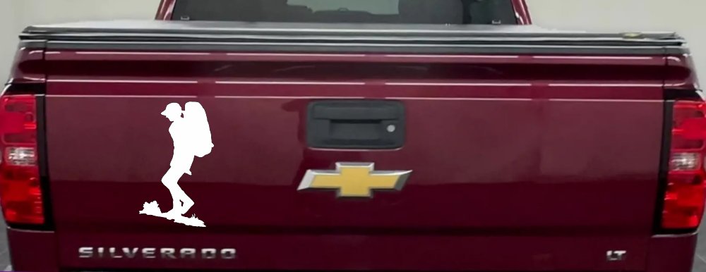 Hiker With Backpack Hiking Car or Truck Window Decal Sticker