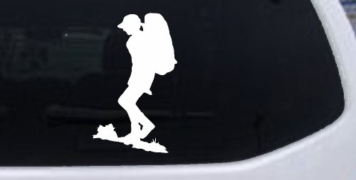 Hiker With Backpack Hiking Car or Truck Window Decal Sticker