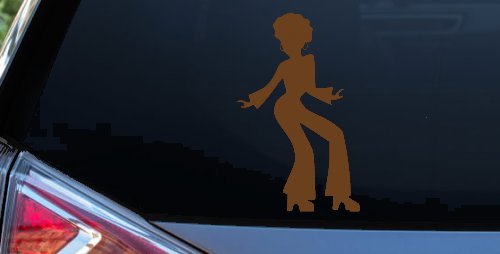 Disco Woman with a Fro Car or Truck Window Decal Sticker (Copper)