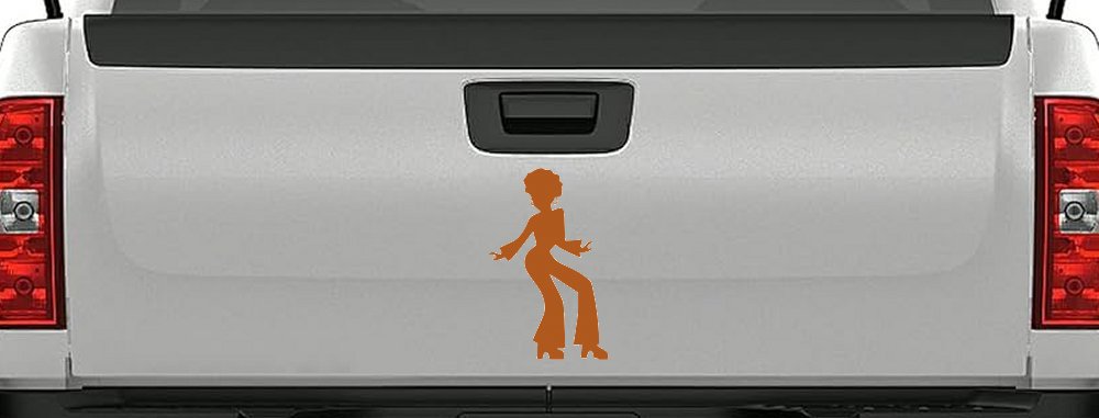 Disco Woman with a Fro Car or Truck Window Decal Sticker (Nut Brown)