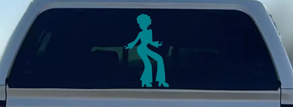 Disco Woman with a Fro Car or Truck Window Decal Sticker