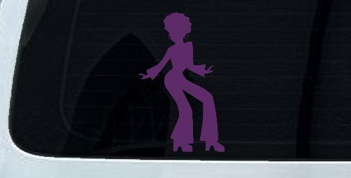 Disco Woman with a Fro Car or Truck Window Decal Sticker (Violet)