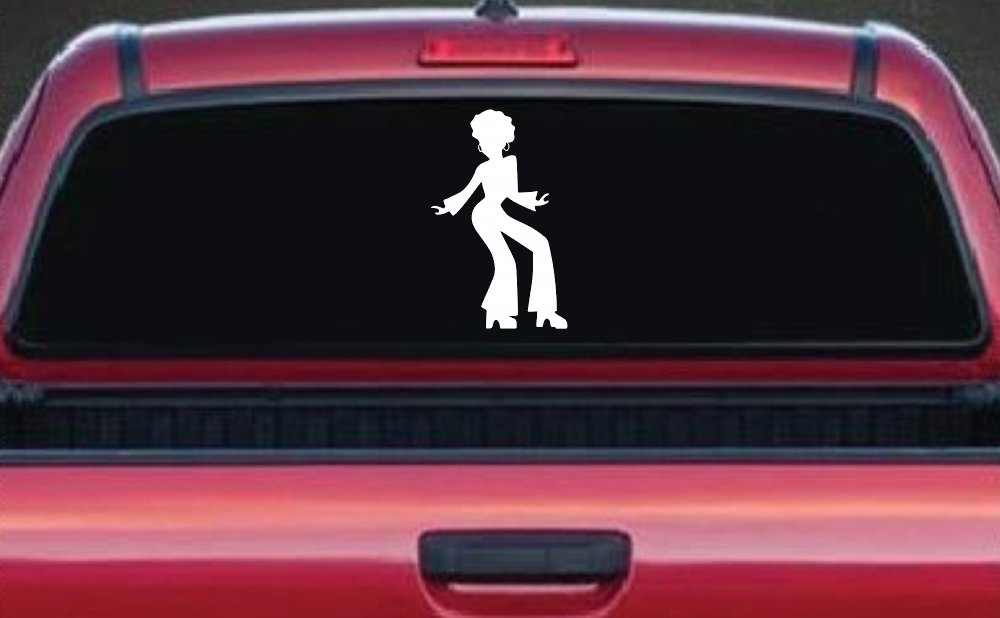Disco Woman with a Fro Car or Truck Window Decal Sticker
